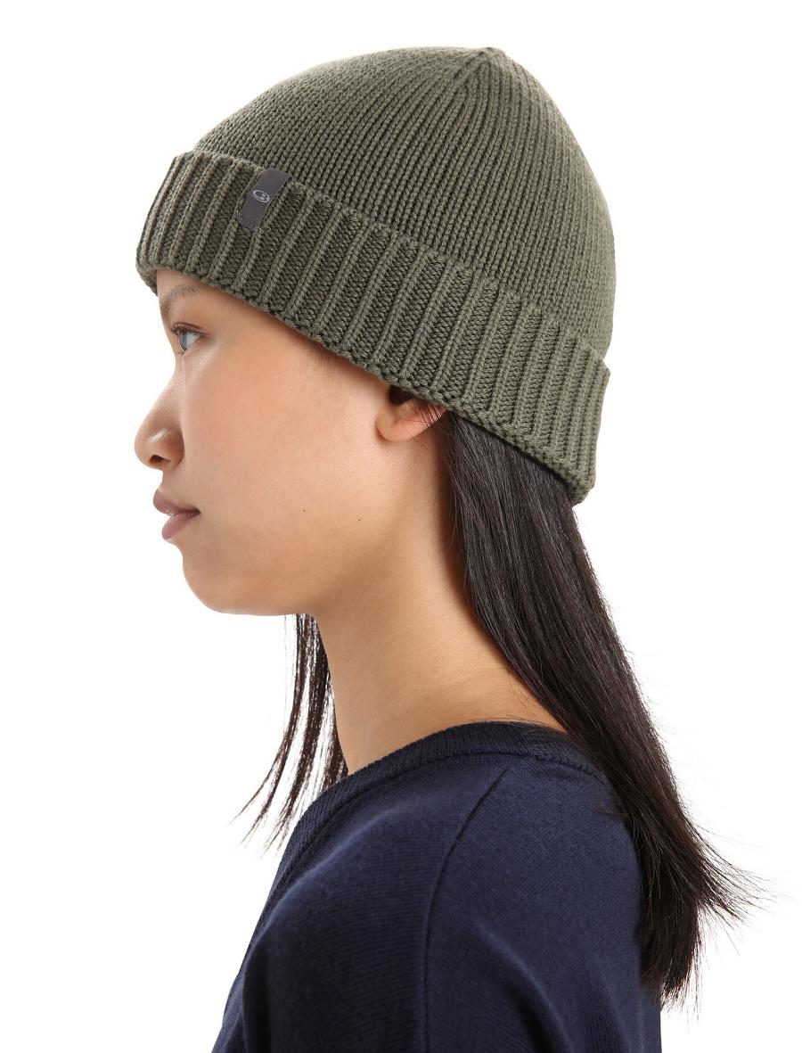 Loden Men's Icebreaker Unisex Merino Vela Cuff Beanie Hats | USA 1089LISH